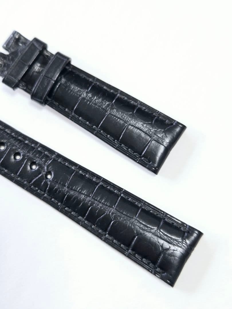 【ブランパン】ブラックレザーベルト クロコダイルパターン