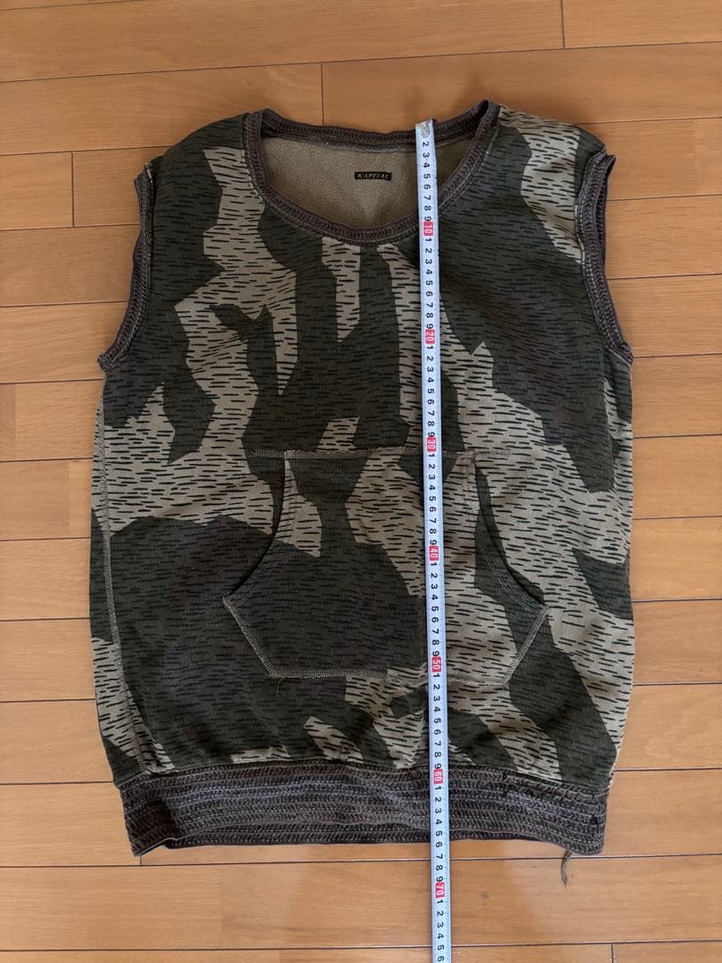 キャピタル KAPITAL 迷彩 スウェット ベスト ノースリーブ
