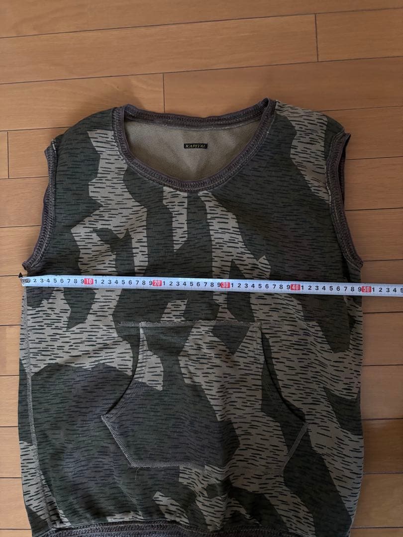 キャピタル KAPITAL 迷彩 スウェット ベスト ノースリーブ