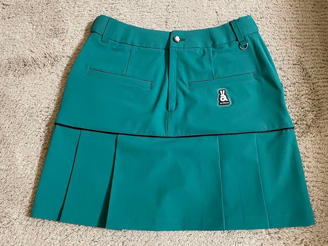 archivio 　アルチビオ　／　ポイントプリーツスカート 　グリーン