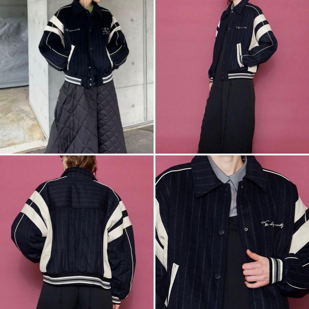 MAISON SPECIAL カレッジブルゾン スタジャン