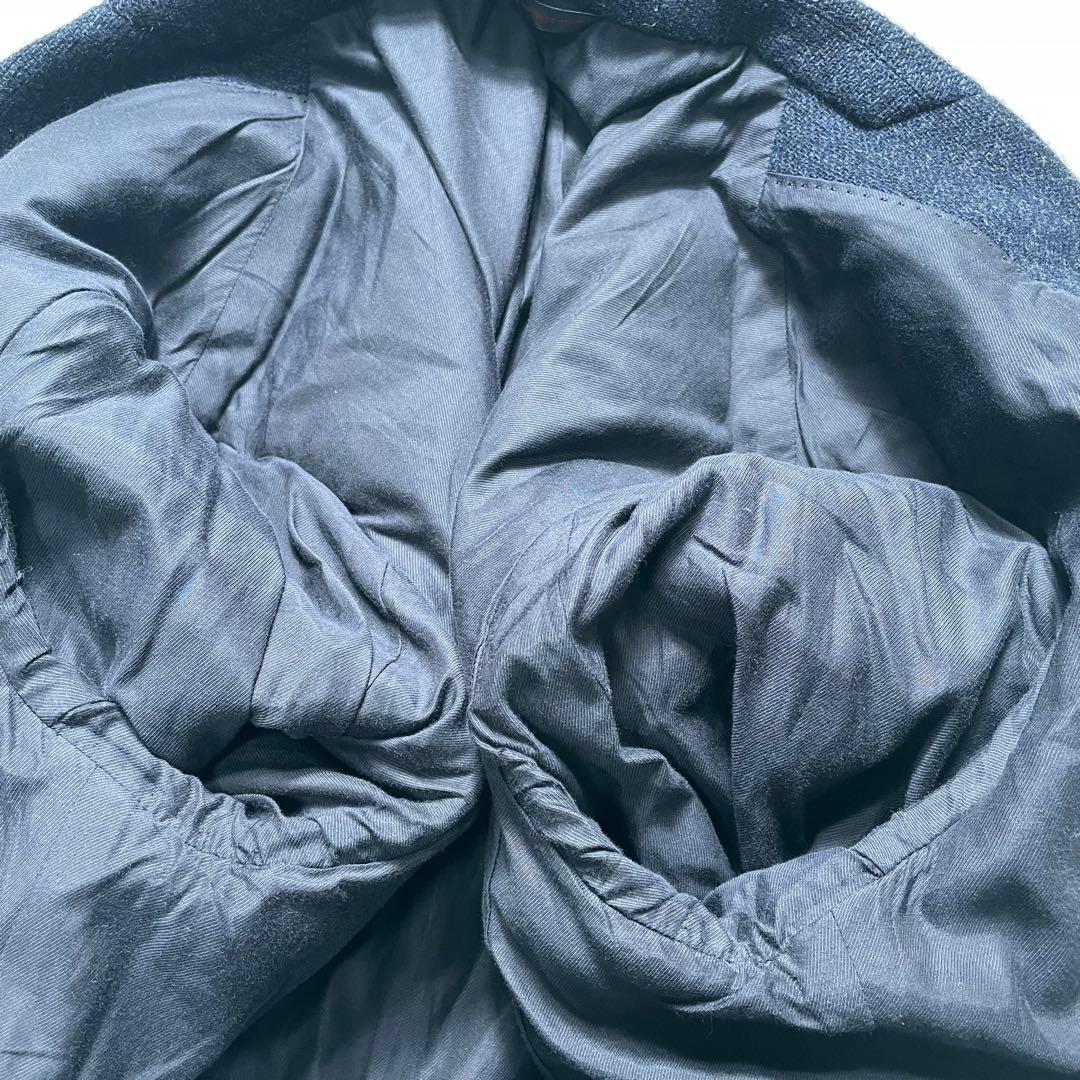 パパス Papas MOON　ウール ツイードジャケット ネイビー　Lサイズ