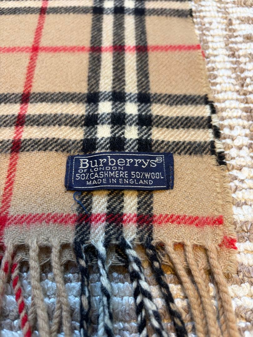 Burberrys マフラー　チェック柄　カシミヤ50%ウール50%