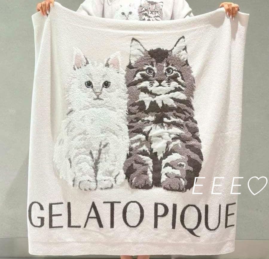 正規品♡新品♡ジェラートピケ　ツインキャットジャガードブランケット　完売レア