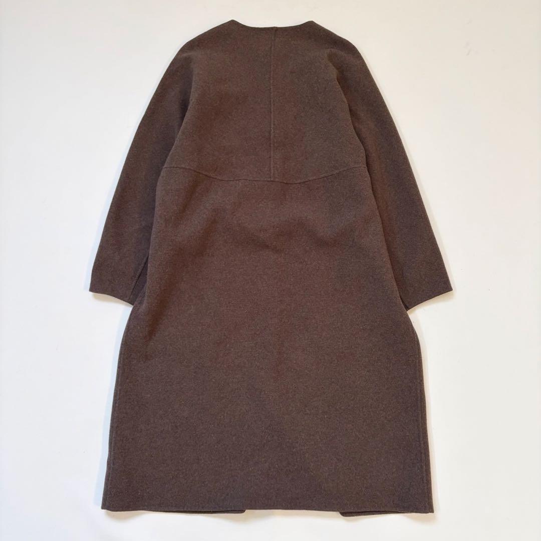 【2022AW】 IENAイエナ ノンミュールジングウールリバーコート ブラウン