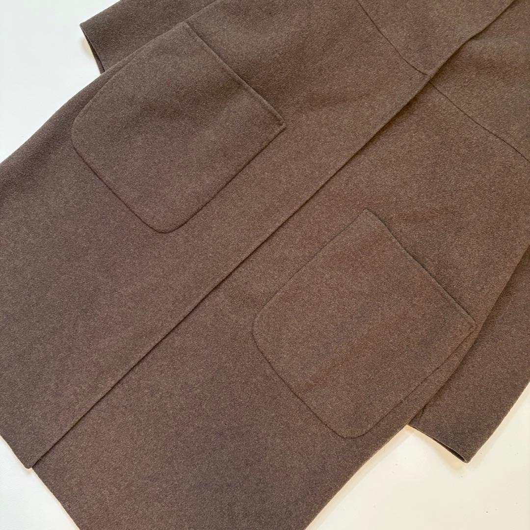 【2022AW】 IENAイエナ ノンミュールジングウールリバーコート ブラウン