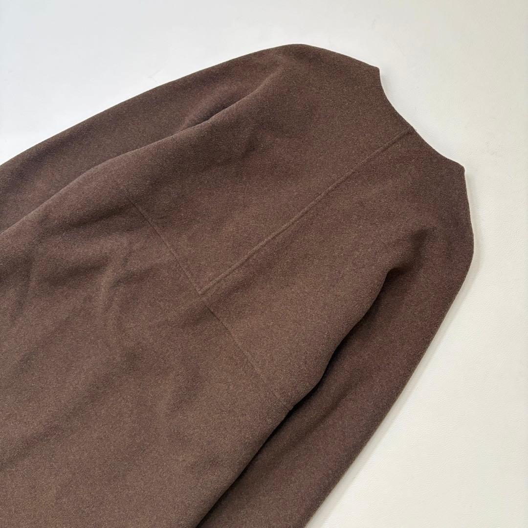 【2022AW】 IENAイエナ ノンミュールジングウールリバーコート ブラウン
