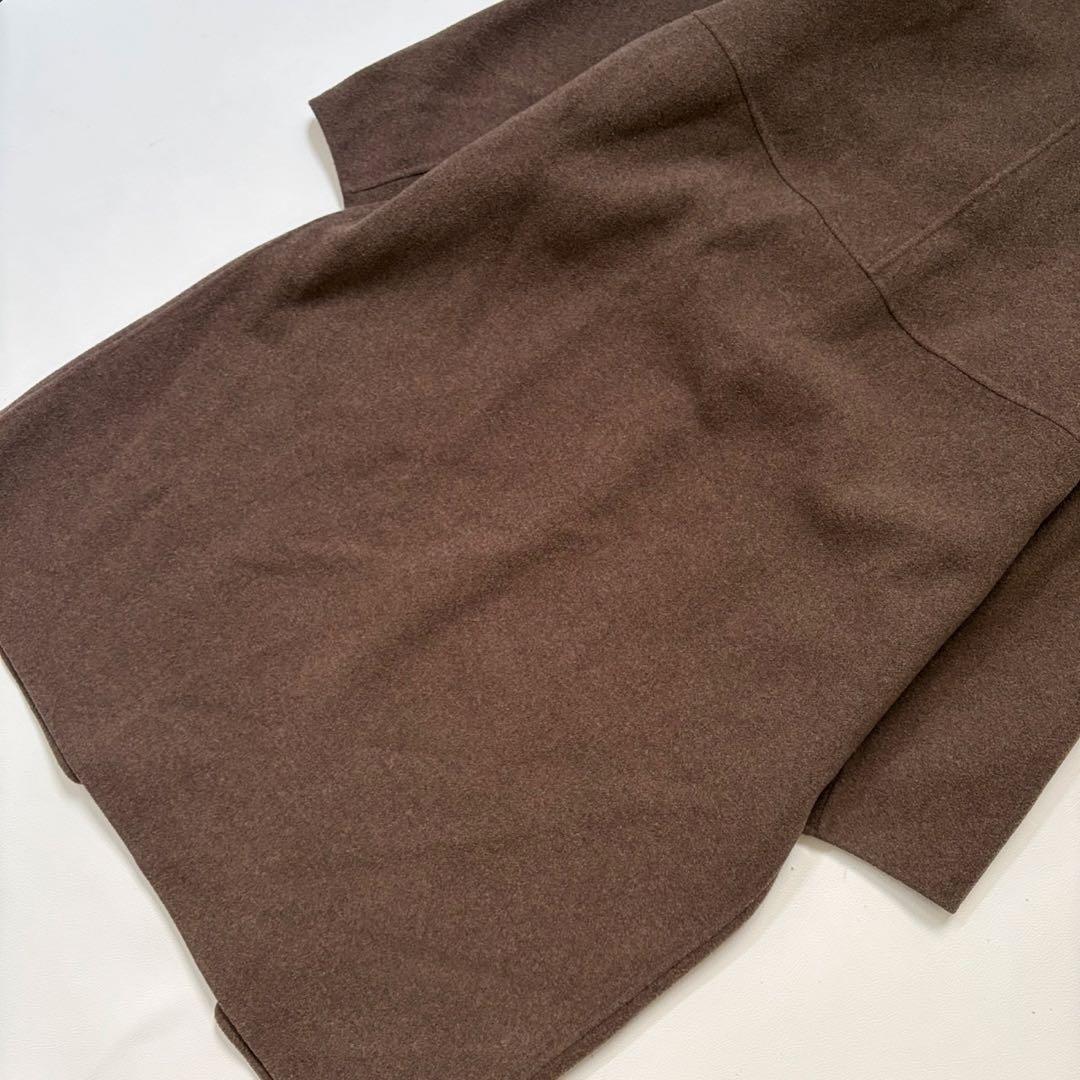 【2022AW】 IENAイエナ ノンミュールジングウールリバーコート ブラウン