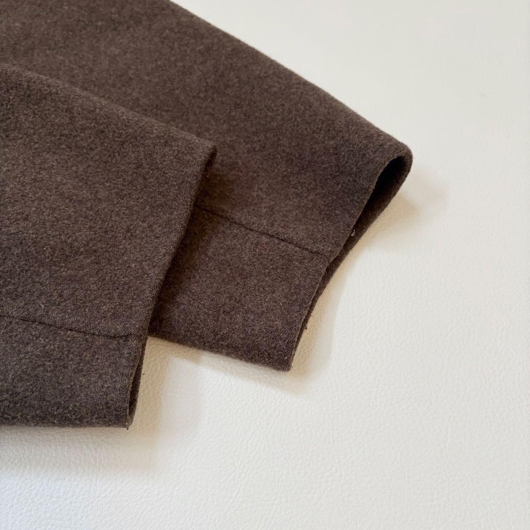 【2022AW】 IENAイエナ ノンミュールジングウールリバーコート ブラウン