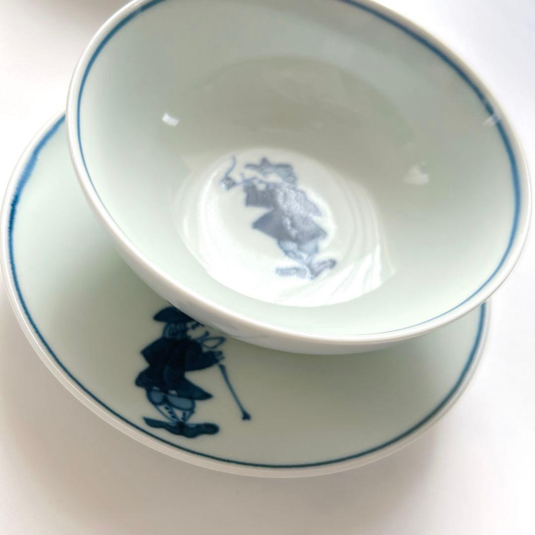 有田焼 しん窯 青花 南蛮人絵変り 小鉢＆銘々皿 各5客セット 未使用