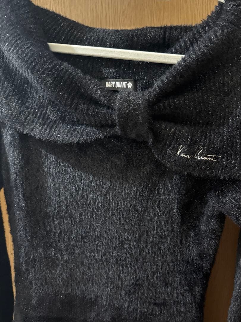 MARY QUANT オフショルリボンニット ワンピース（ブラック）新品