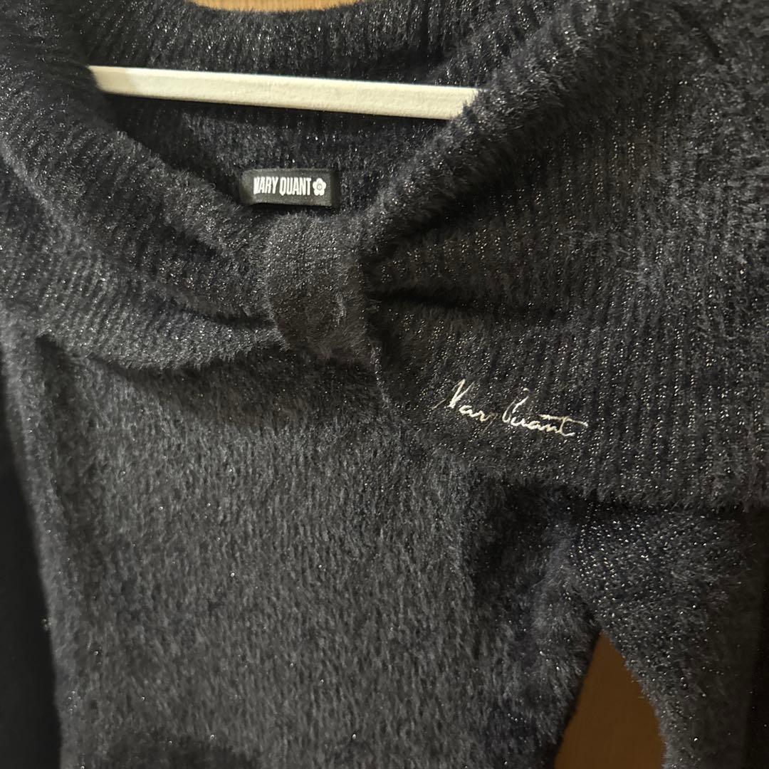 MARY QUANT オフショルリボンニット ワンピース（ブラック）新品