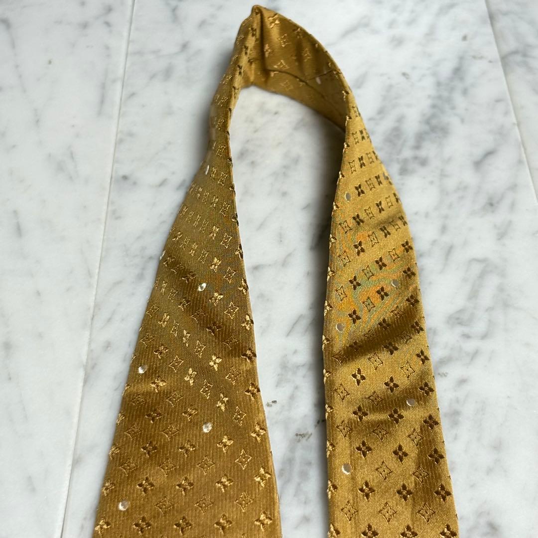 LOUIS VUITTON ネクタイ ゴールド系 モノグラム柄