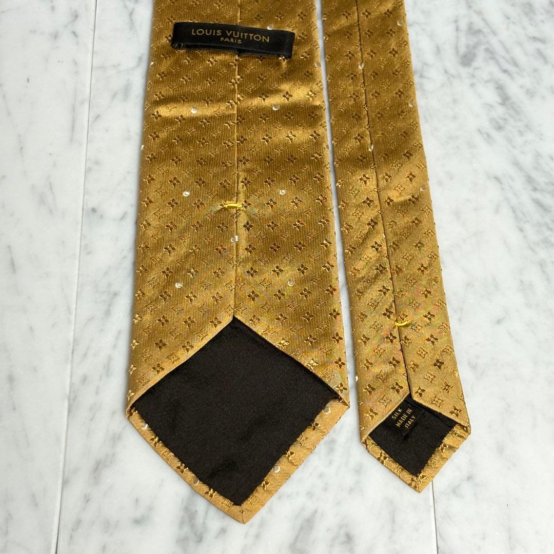 LOUIS VUITTON ネクタイ ゴールド系 モノグラム柄