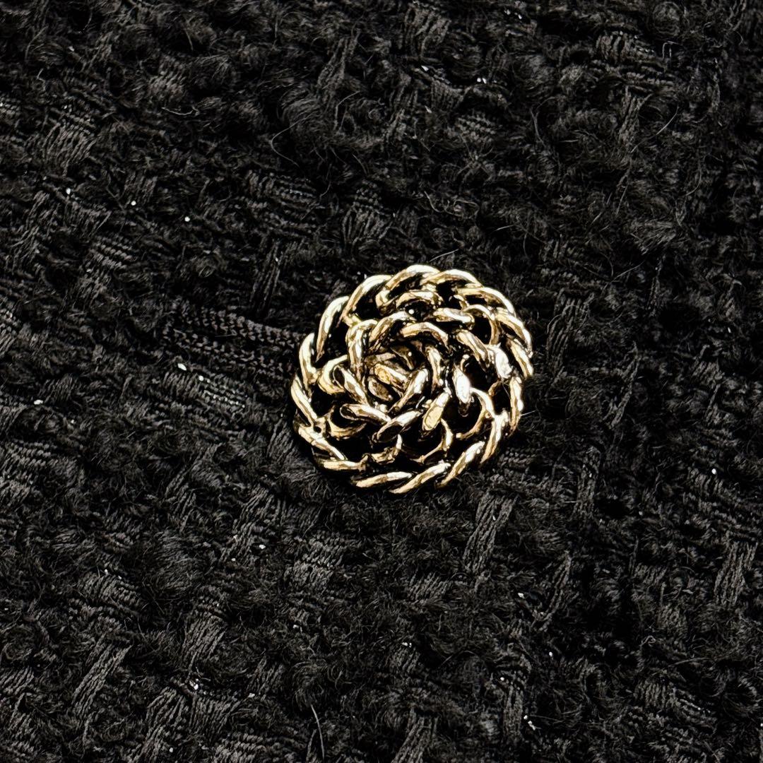 【ANAYI】定価11万　24AW　ラメツイードテーラーダブルコート　ハーフ丈