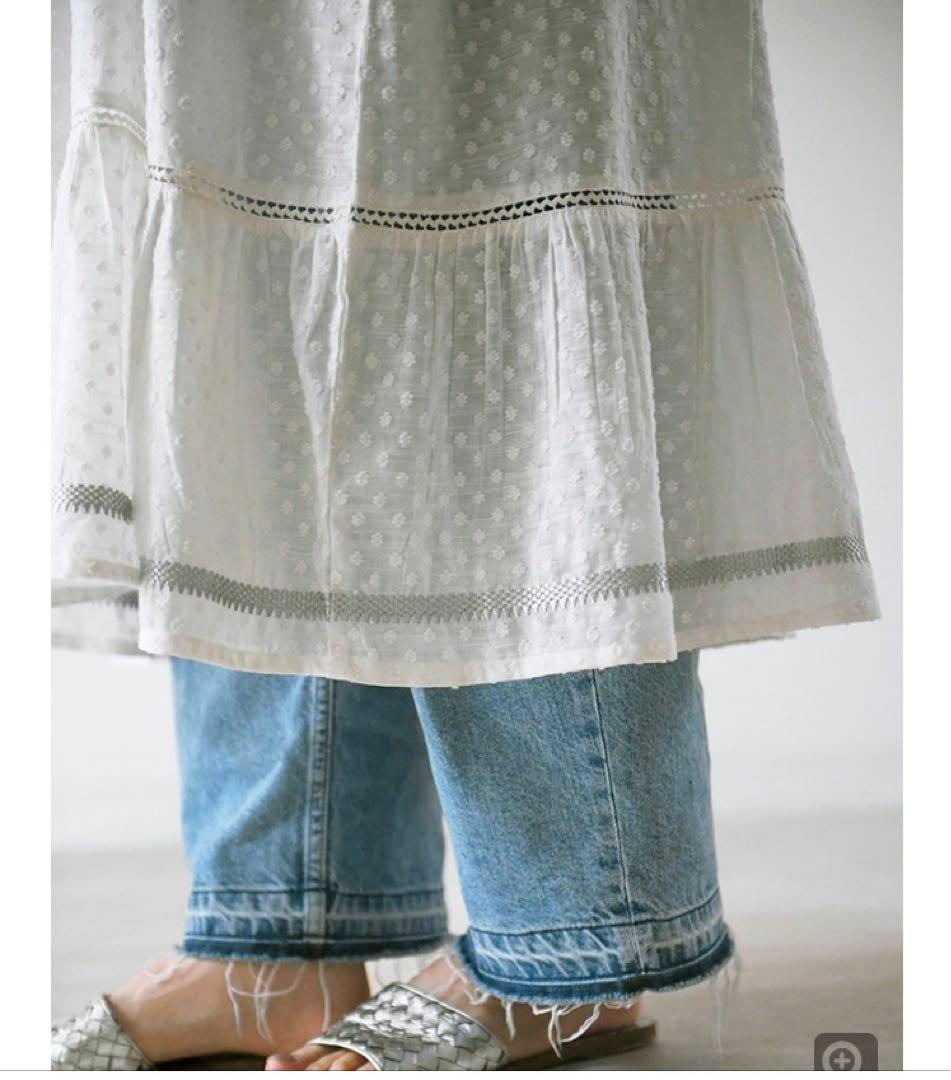 コットントビー刺繍ギャザーワンピース　2025SS