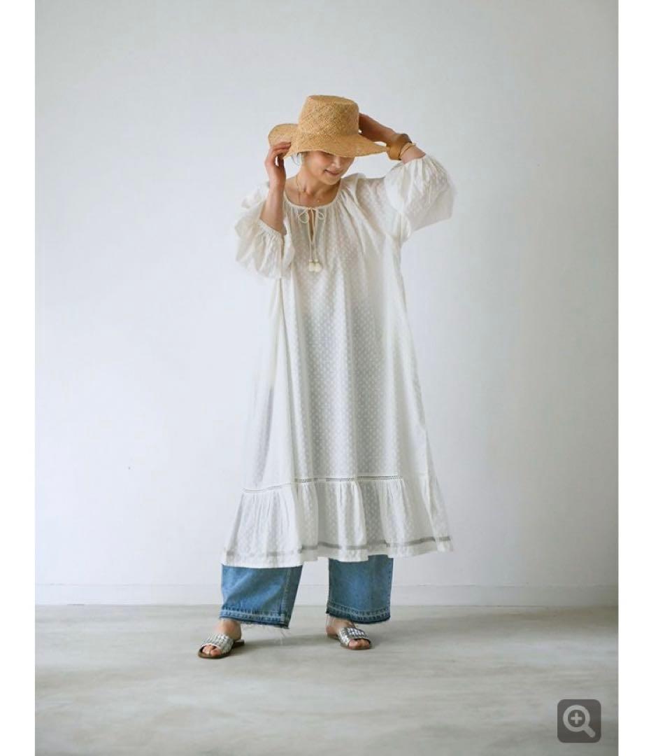 コットントビー刺繍ギャザーワンピース　2025SS