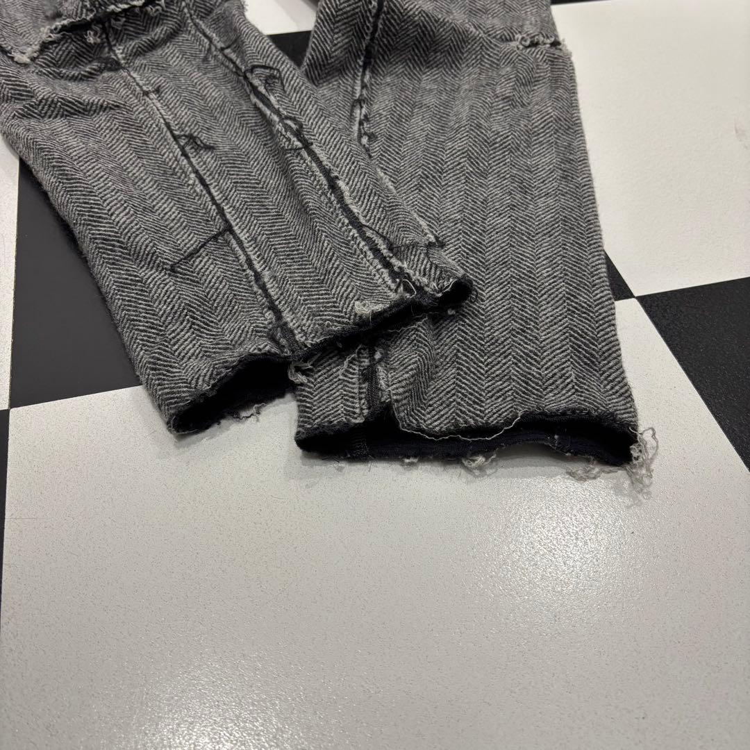 美品 ソロイスト 再構築 シルク カシミヤ ヘリンボーン イージー パンツ S