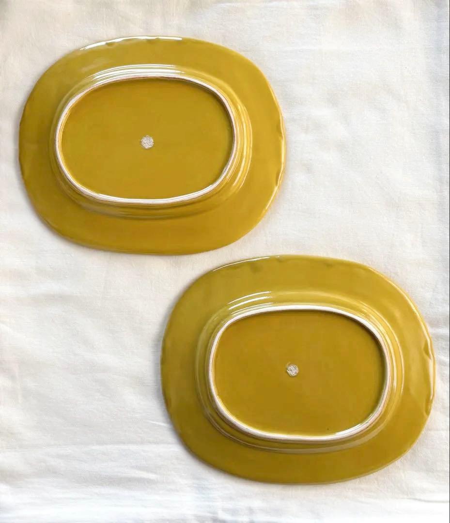 伊藤聡信 イエロー 黄色 オーバルプレート 2枚セット
