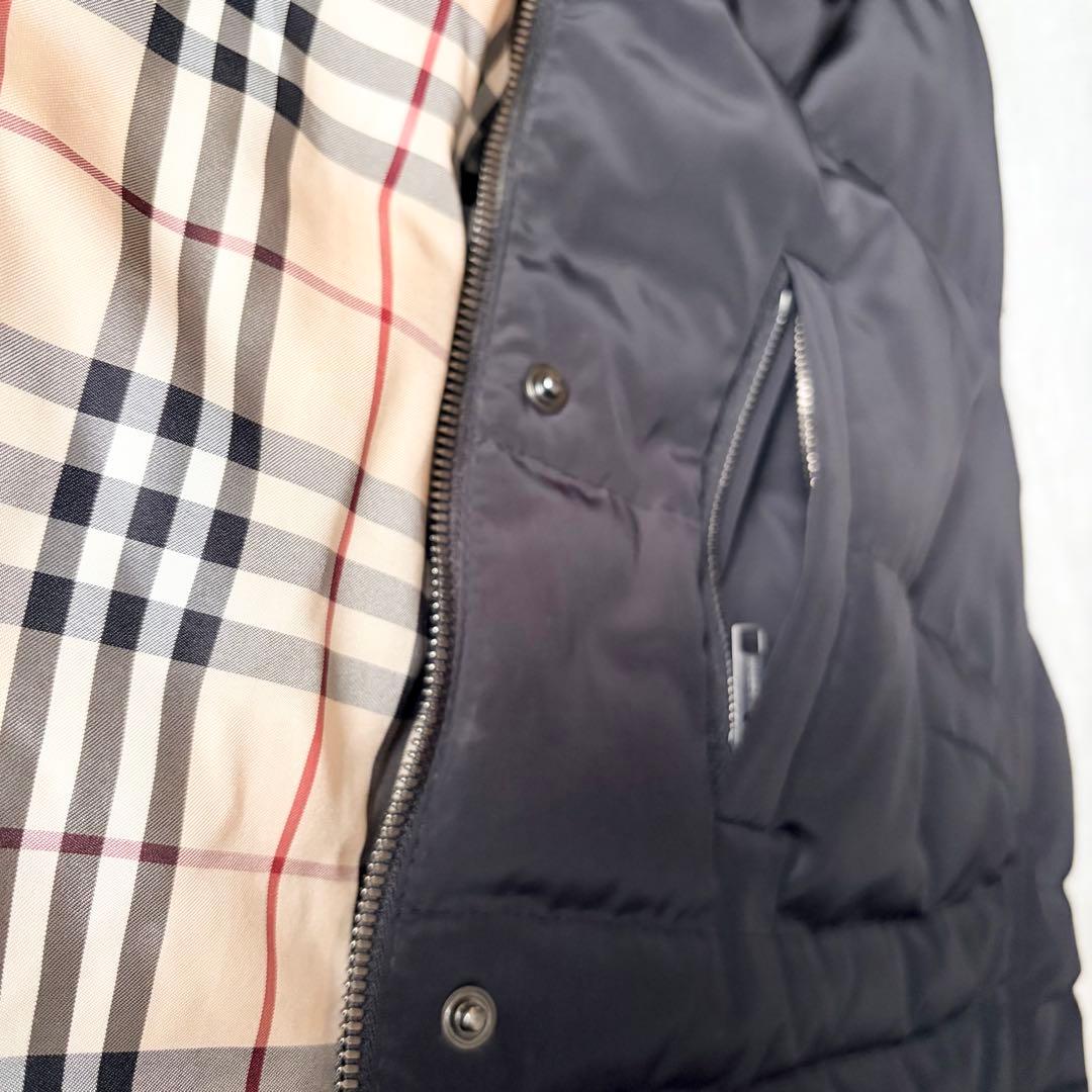 6261 バーバリーロンドン ダウンベスト 46 ノバチェック 洗える ブラック
