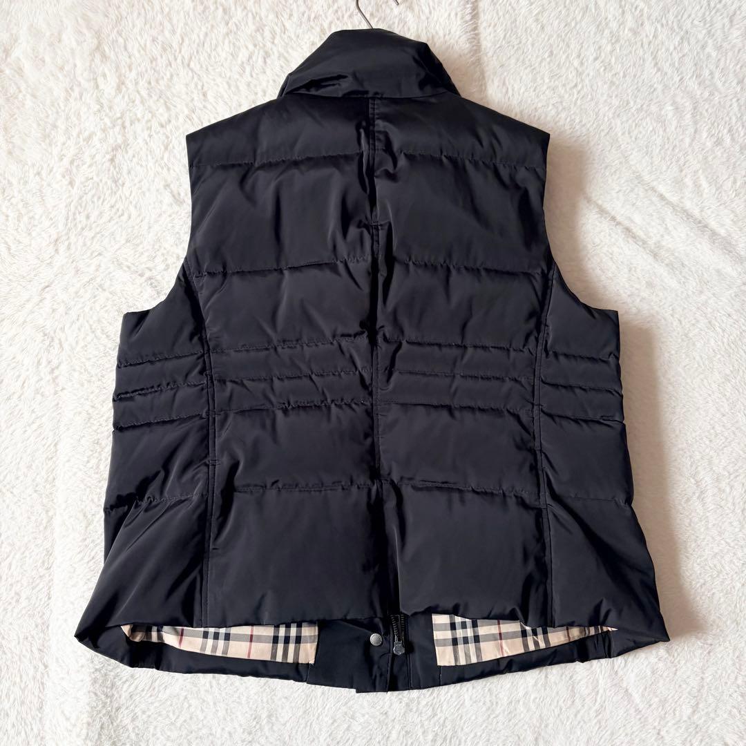 6261 バーバリーロンドン ダウンベスト 46 ノバチェック 洗える ブラック