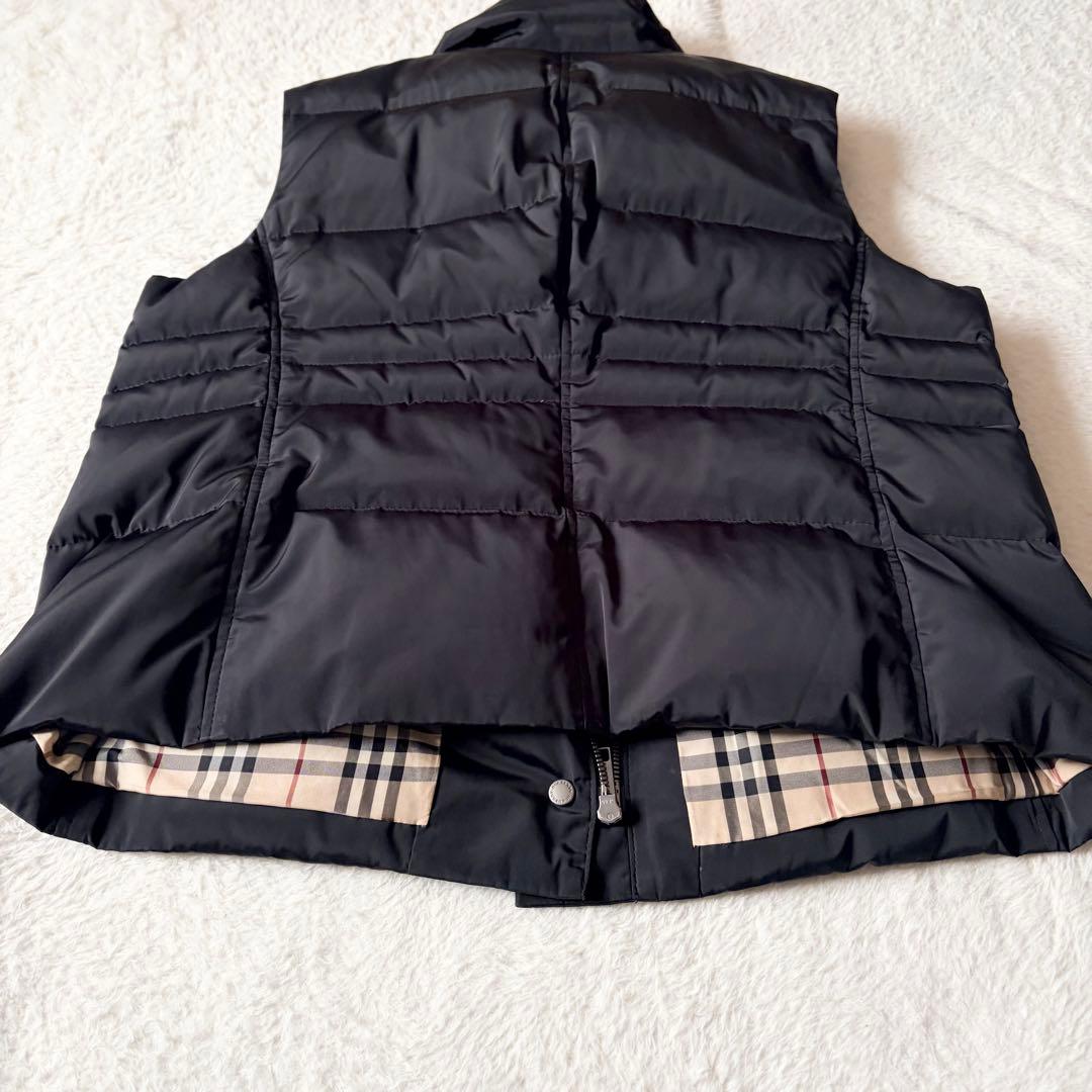 6261 バーバリーロンドン ダウンベスト 46 ノバチェック 洗える ブラック
