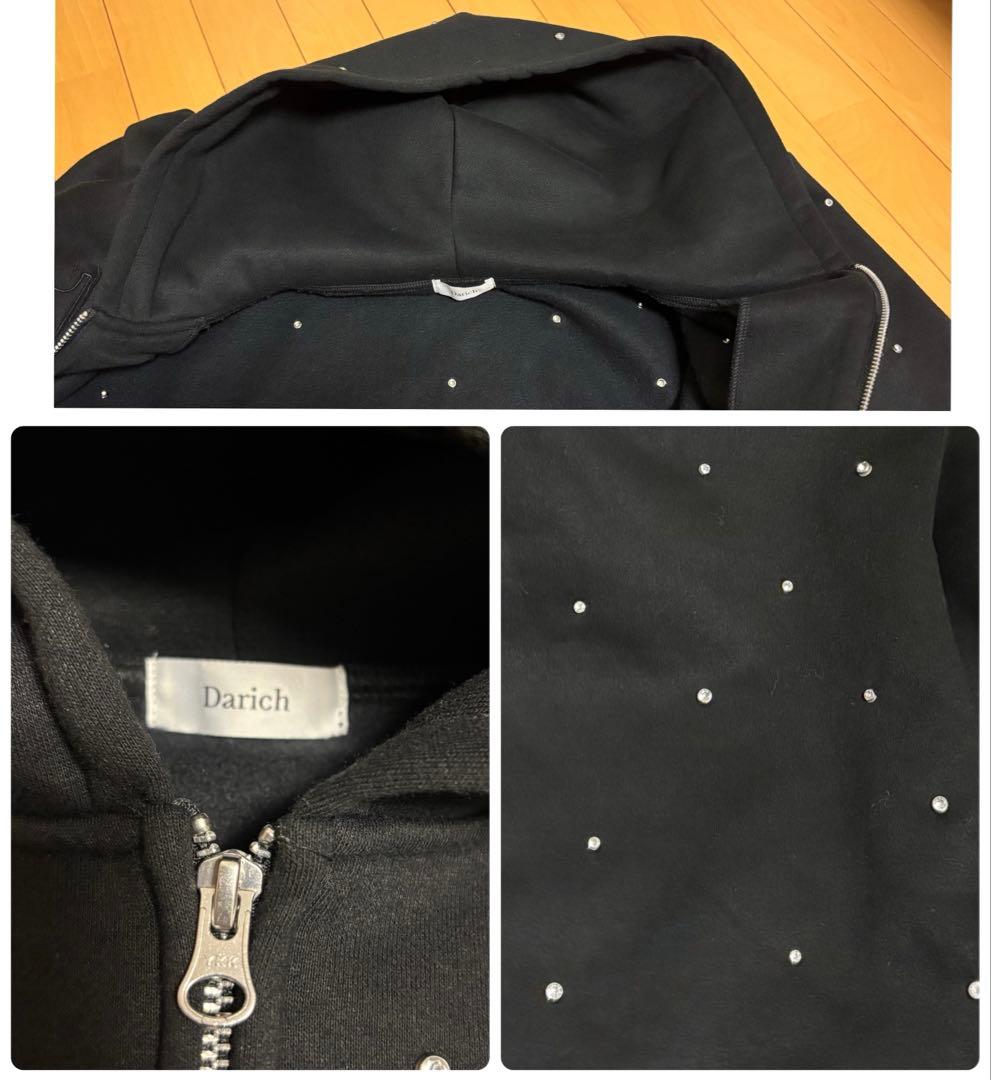 Darich ダーリッチ　DDロゴビジュージップパーカー　ブラック　黒
