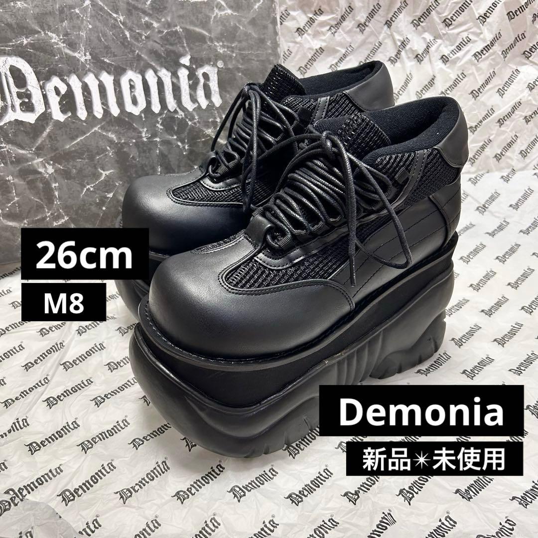 新品未使用⭐️ Demonia デモニア 厚底スニーカー ブーツ 黒26cm M8