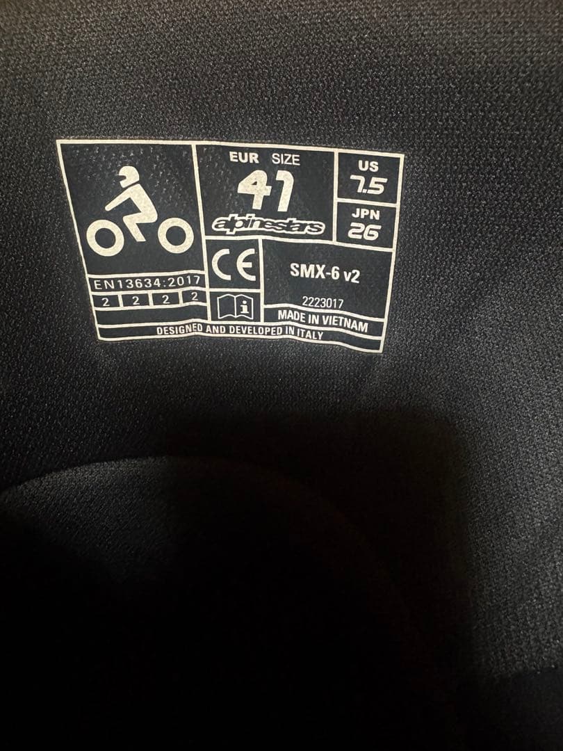 Alpinestars バイクブーツ ブラック/レッド　SMX-V2 26cm