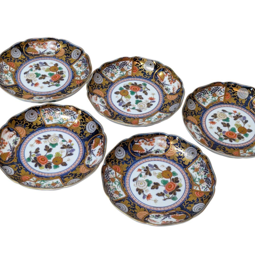 食卓の芸術品。有田焼 其泉 尾形光琳写し 和皿5枚 美品