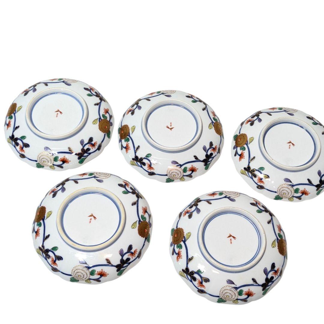 食卓の芸術品。有田焼 其泉 尾形光琳写し 和皿5枚 美品