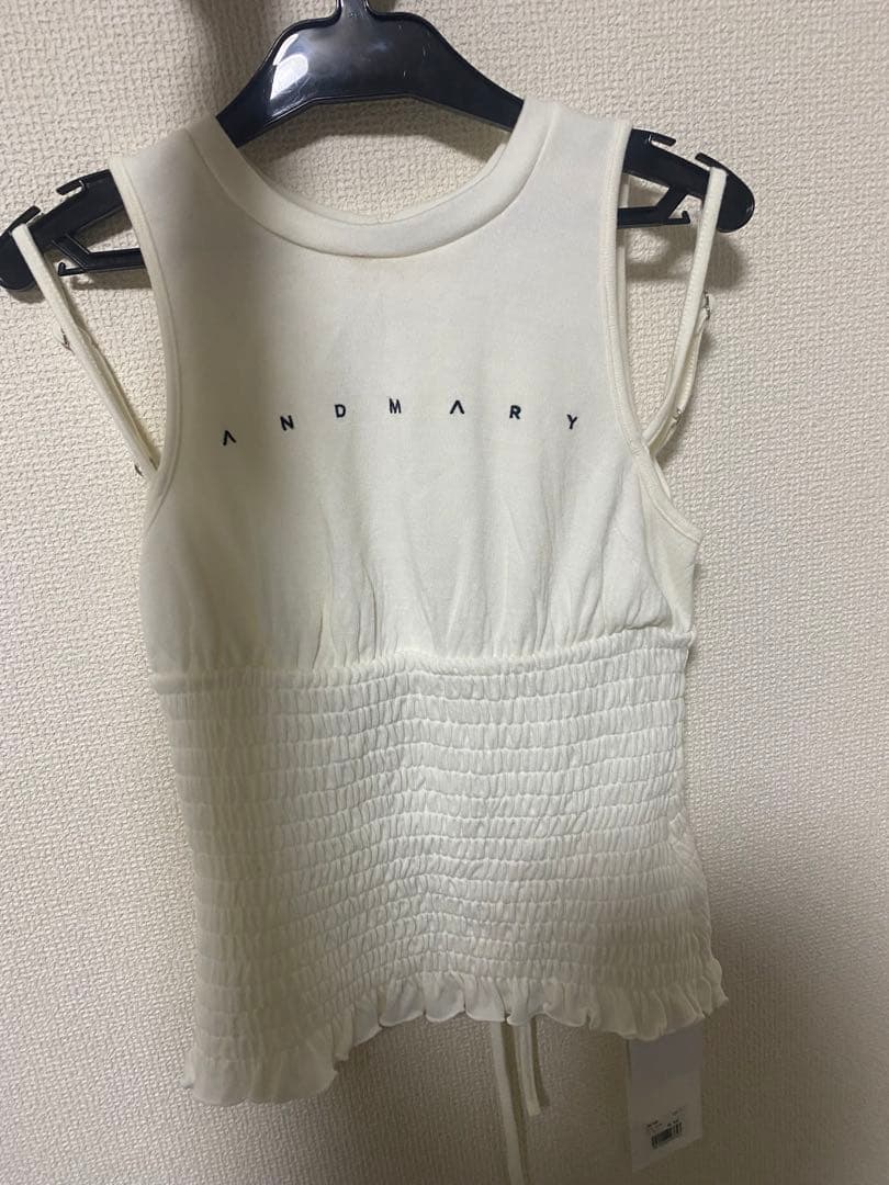 トップス Ami shirring logo tops andmary