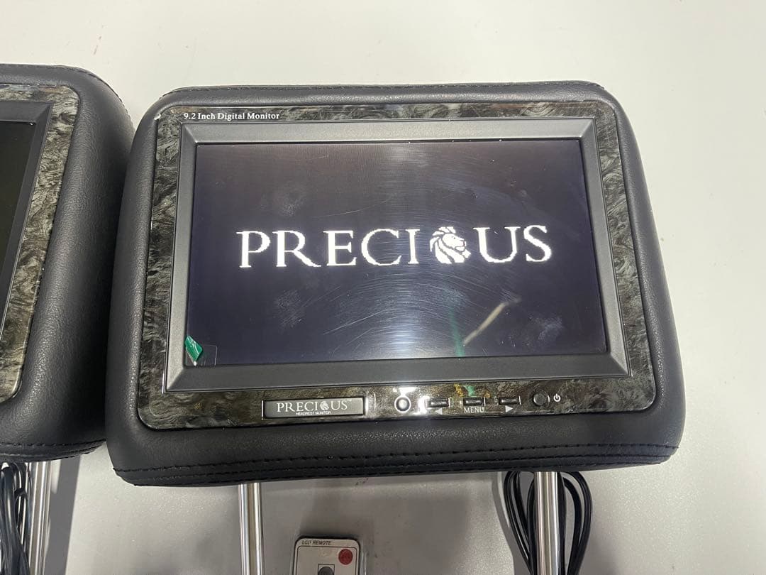 9.2インチインチ液晶搭載 ヘッドレスト モニター黒×黒ウッド