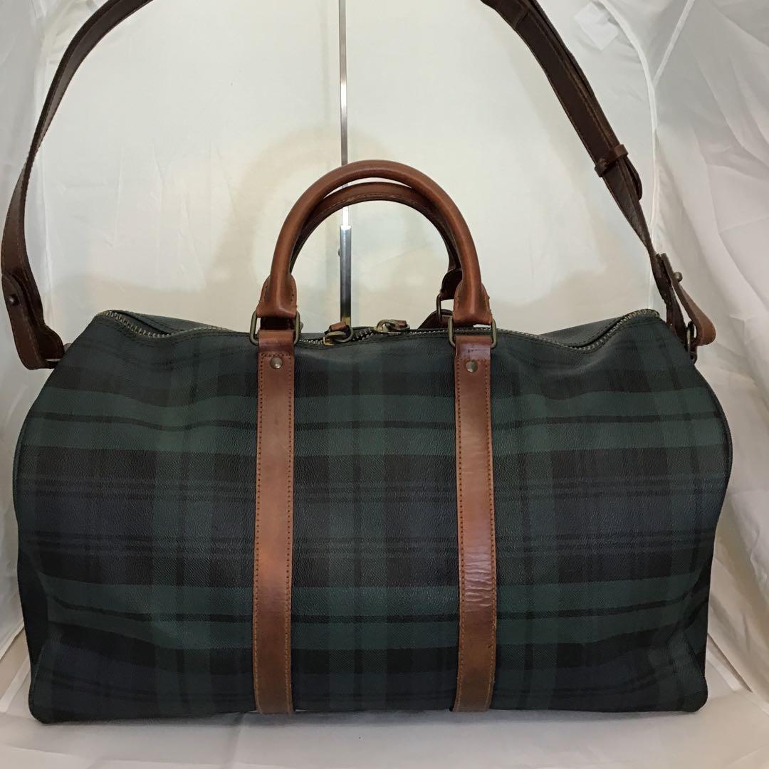 Polo Ralph Lauren 2wayボストンバッグ チェック柄●鍵無し●