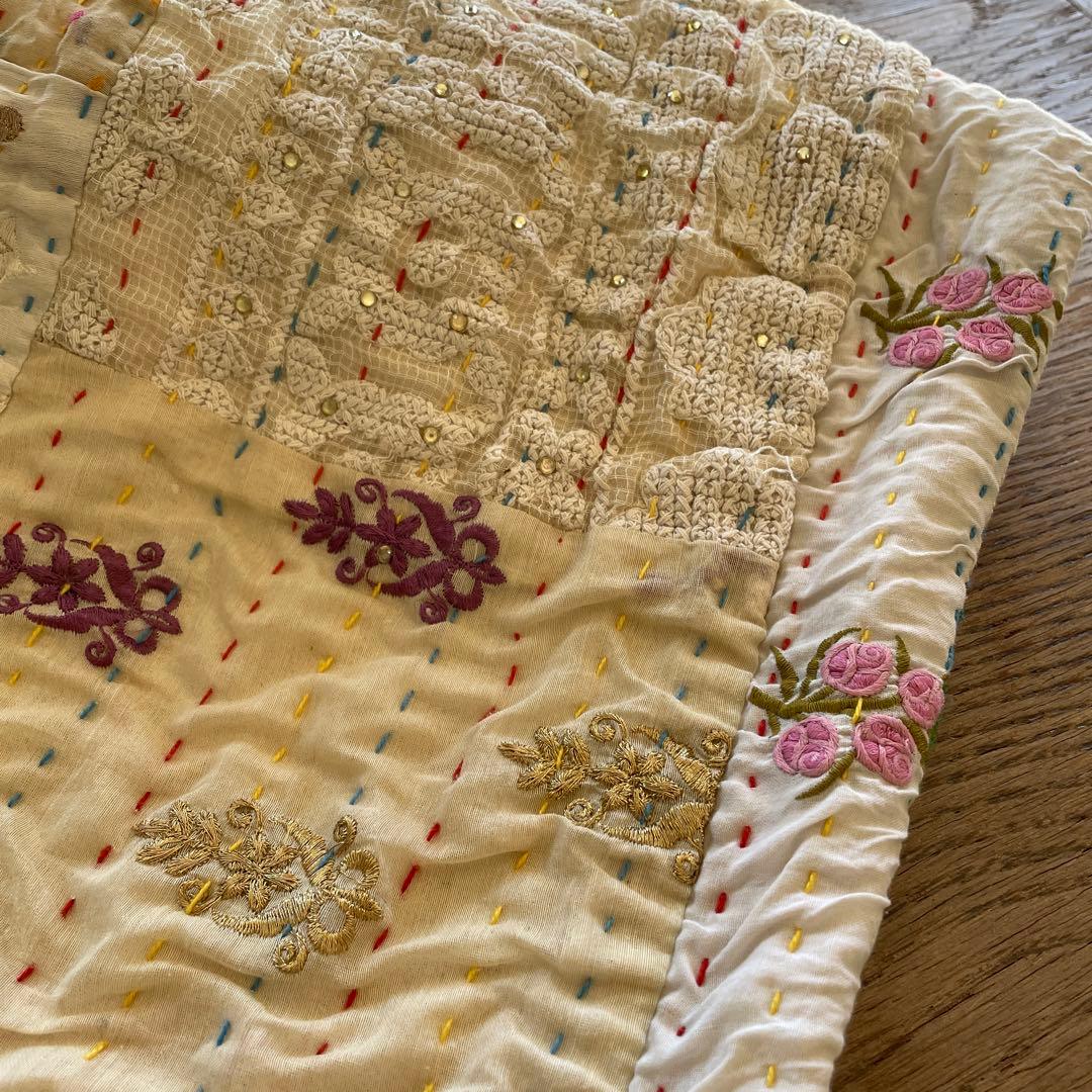 yuruly パッチワークパンツ　カンバディアキルト　ヴィンテージキルト