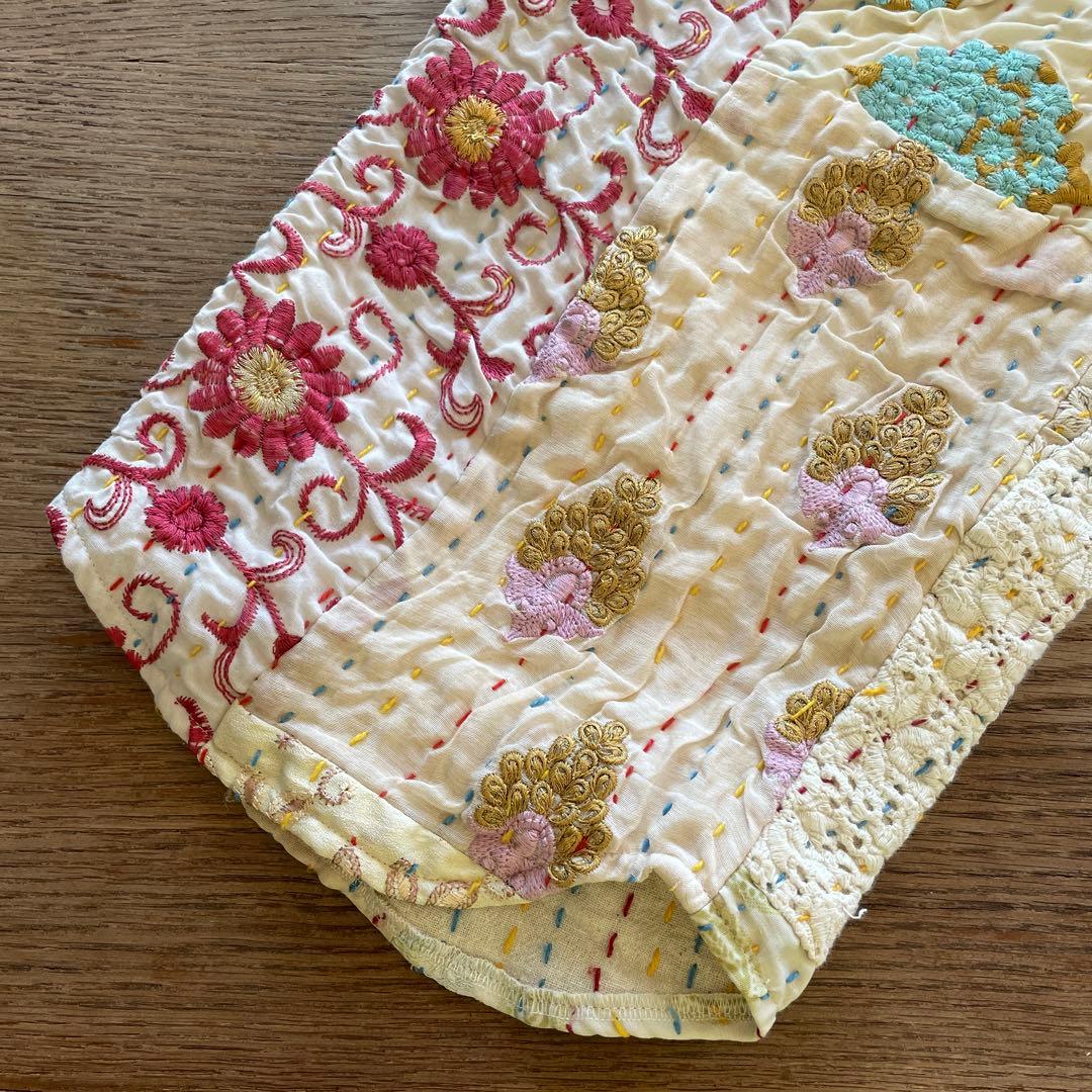 yuruly パッチワークパンツ　カンバディアキルト　ヴィンテージキルト