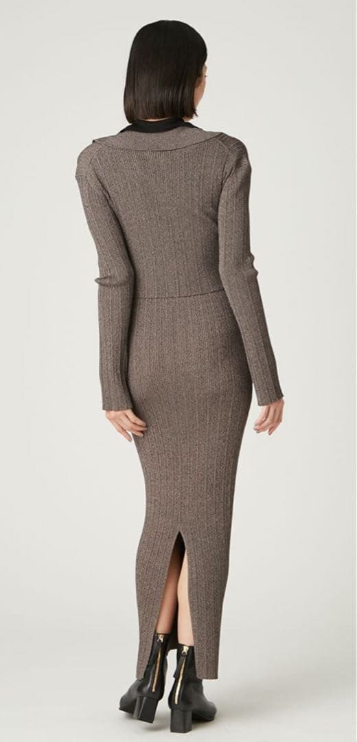 FRAY I.D ポロカラーアンサンブルリブニットワンピース