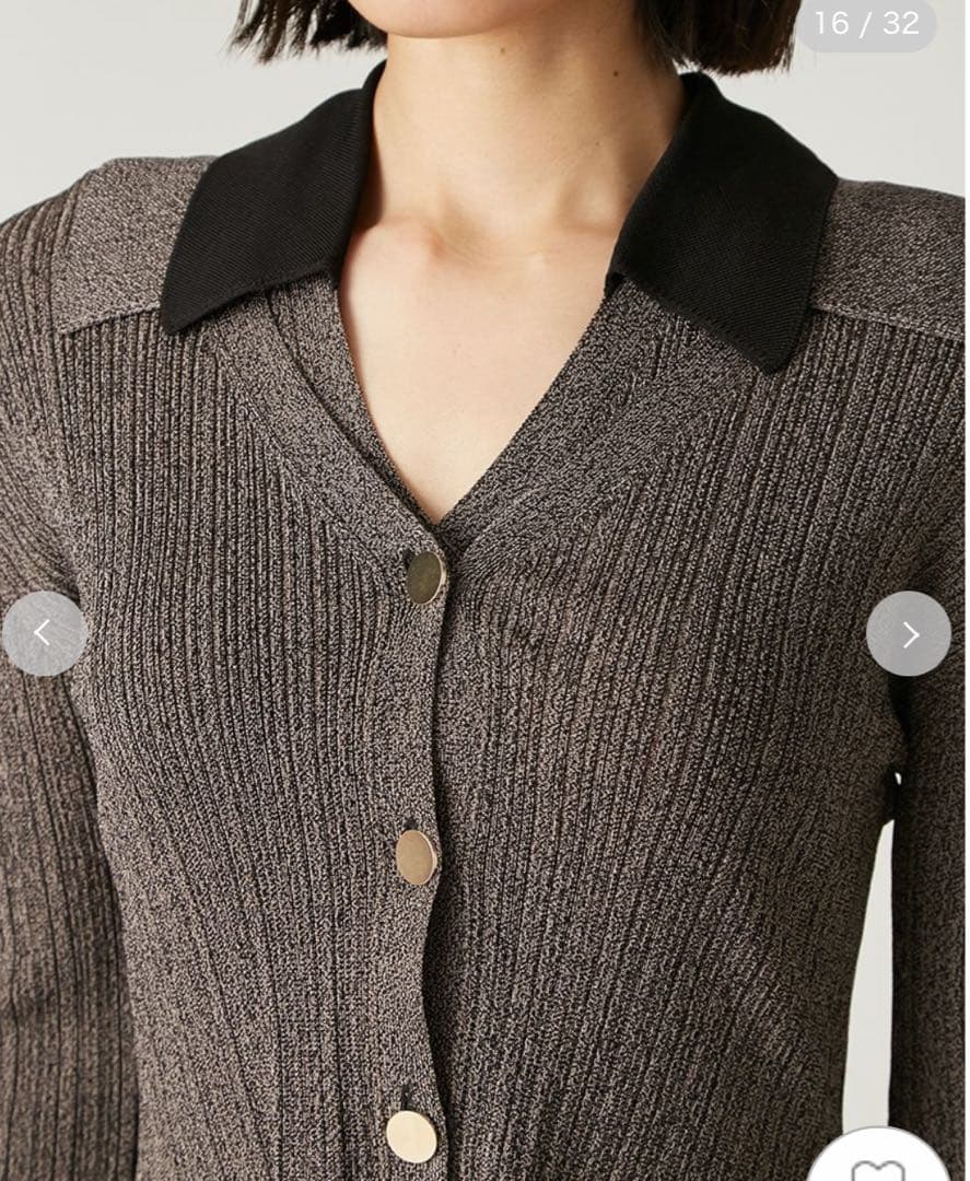 FRAY I.D ポロカラーアンサンブルリブニットワンピース