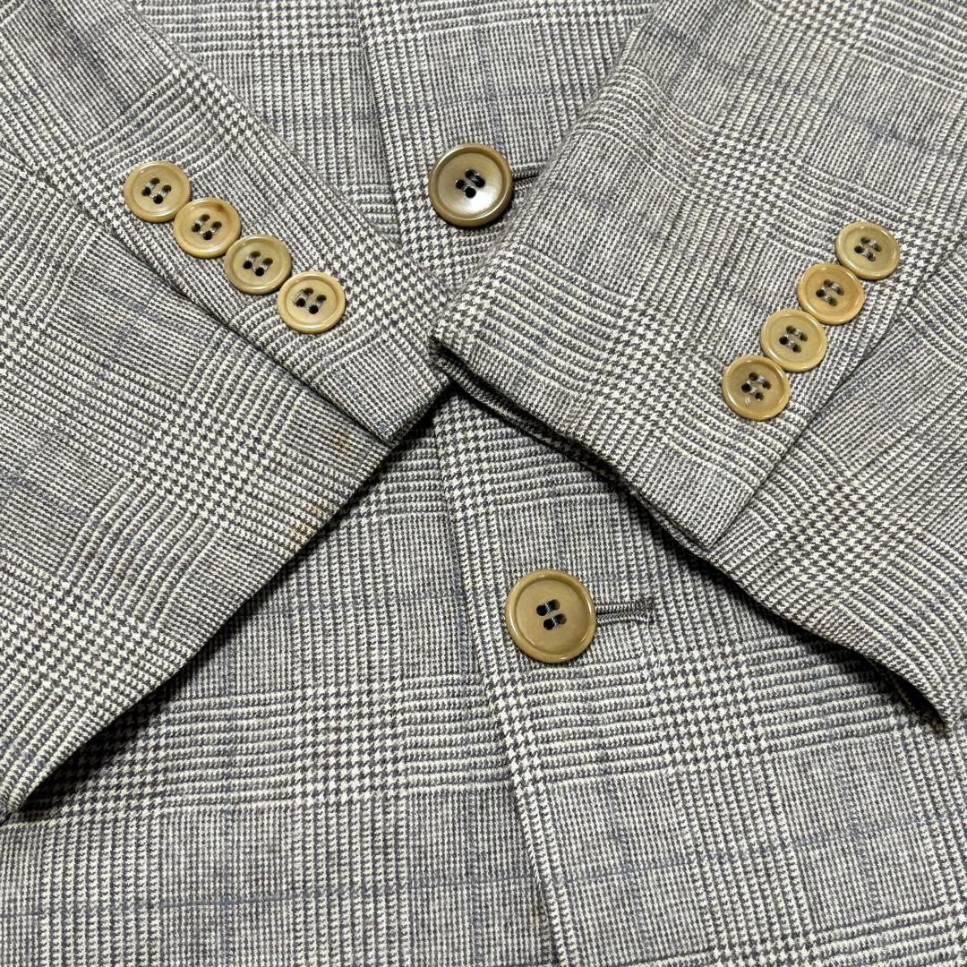 【美品】Lサイズ ポールスミス フランネル グレンチェック スーツ グレージュ