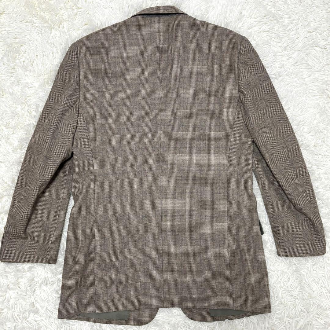 【美品】Lサイズ ポールスミス フランネル グレンチェック スーツ グレージュ