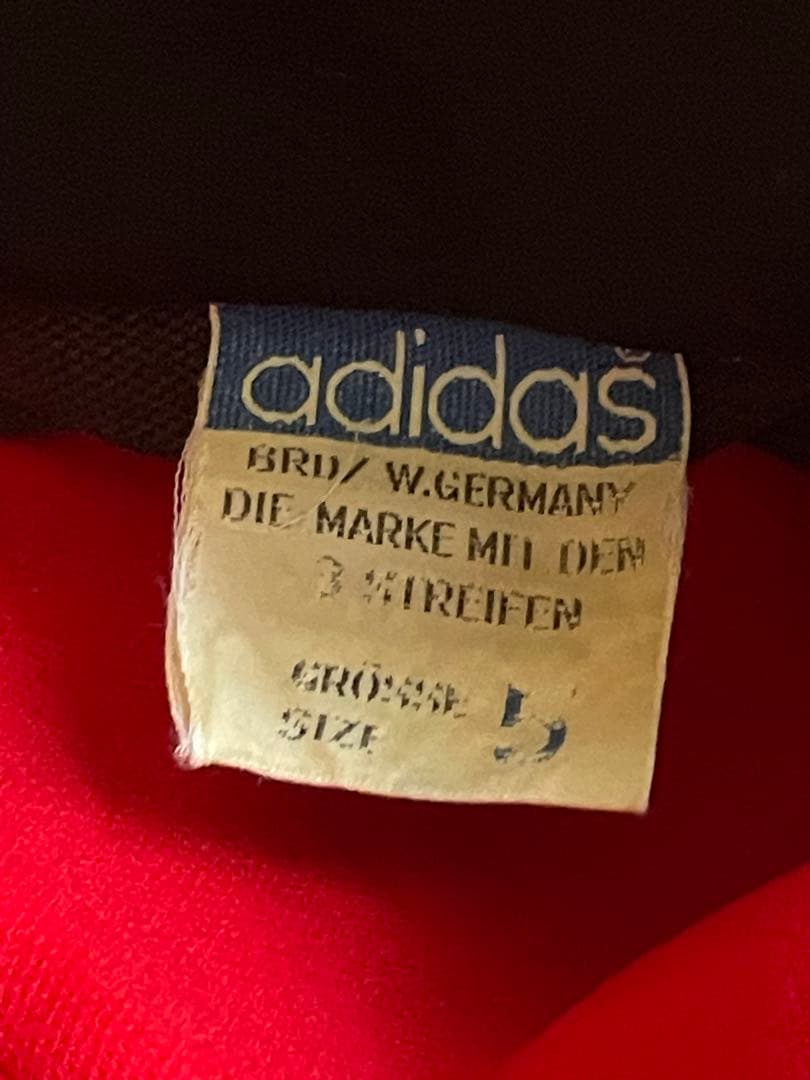 70s 80s アディダス トラックジャケット M 赤 西ドイツ デサント製