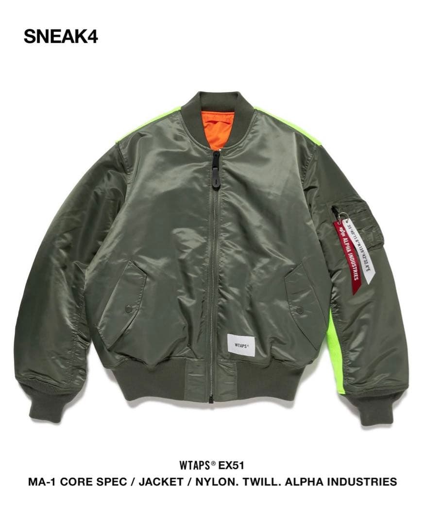 ジャケット・アウター WTAPS x Alpha MA-1 Core SPEC Olive Drab