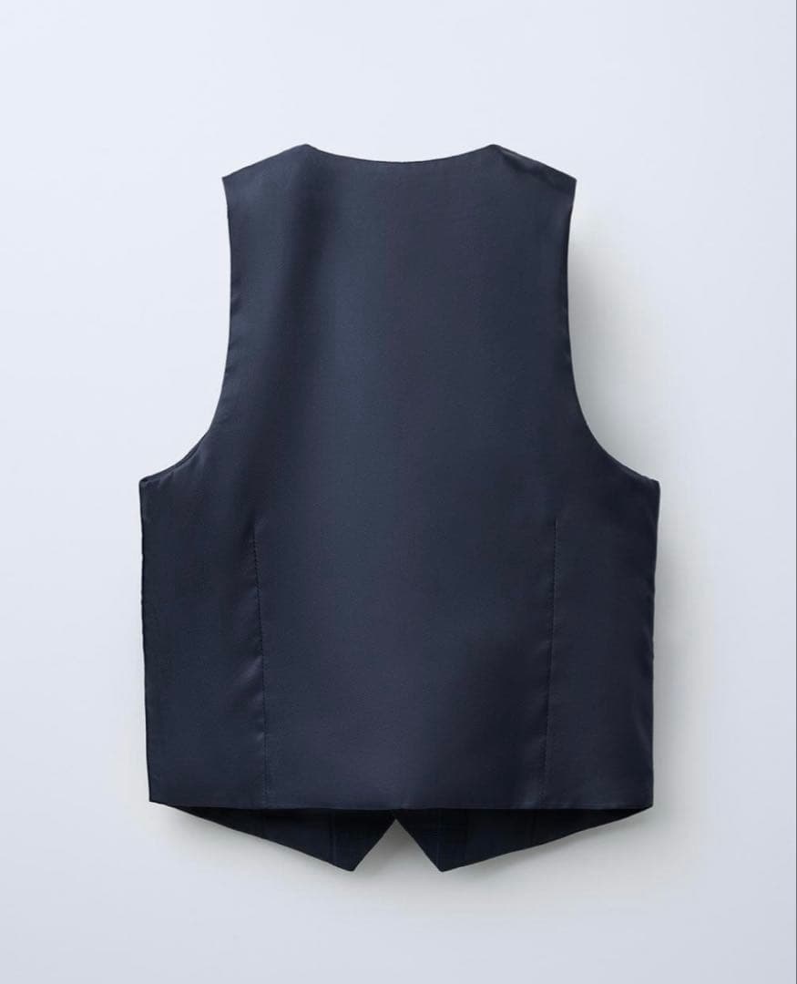 ZARA ネイビー チェック柄 スーツ３点セット　164cm