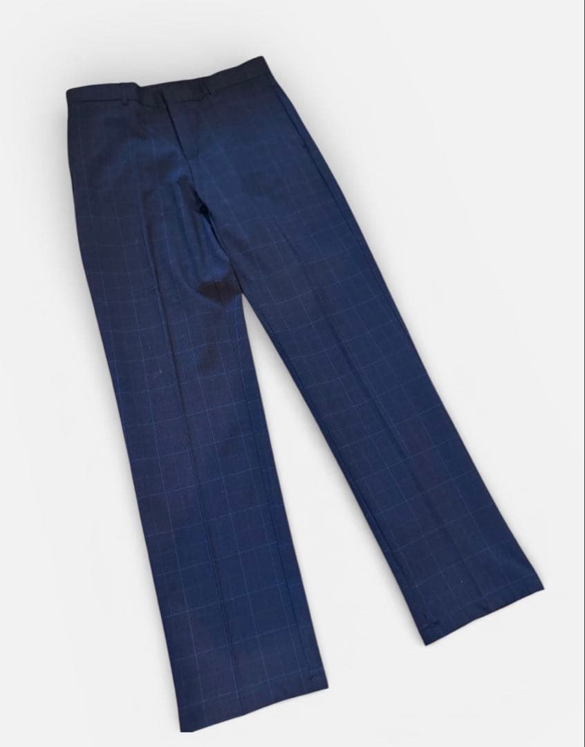 ZARA ネイビー チェック柄 スーツ３点セット　164cm