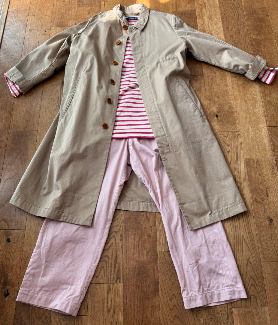 【homspun】ホームスパン　ギャバ　ステンカラーコート