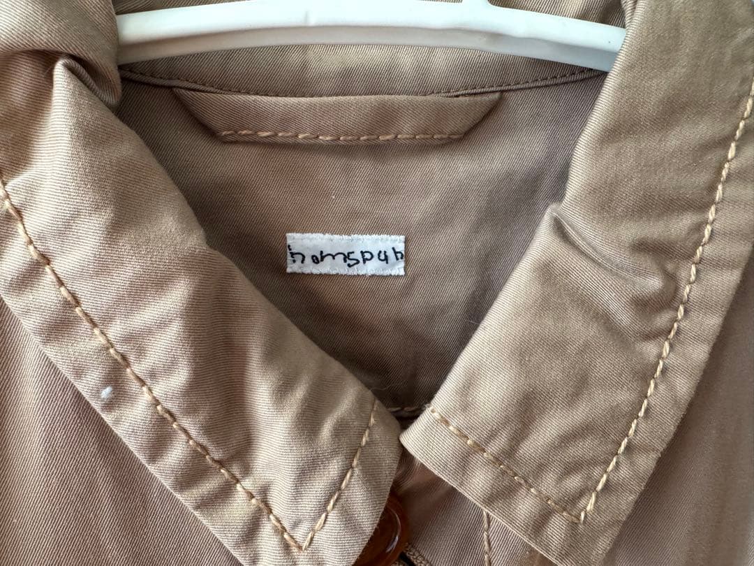 【homspun】ホームスパン　ギャバ　ステンカラーコート