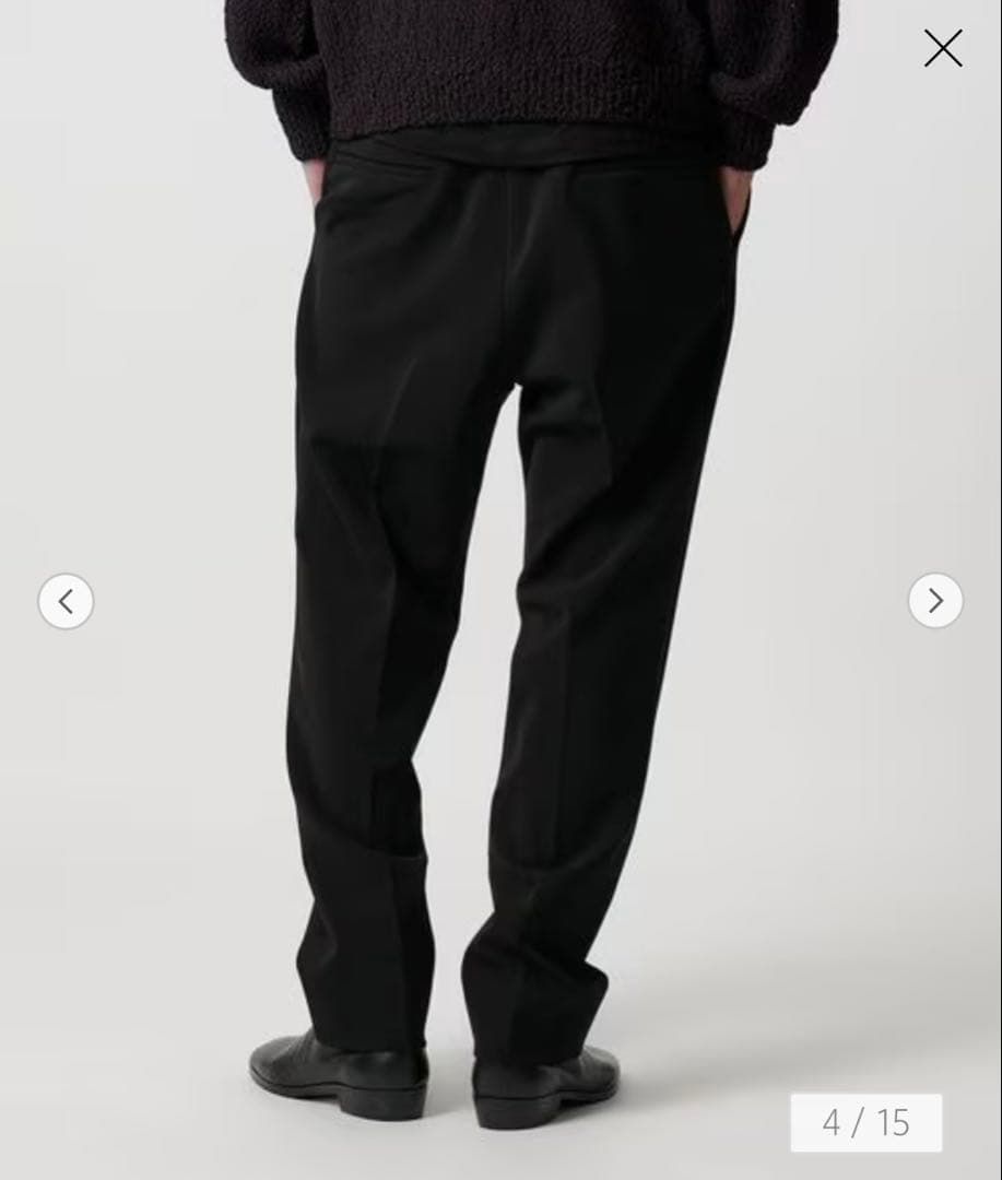 H BEAUTY&YOUTH ＜H＞ダブルクロスAMF1プリーツテーパードパンツ