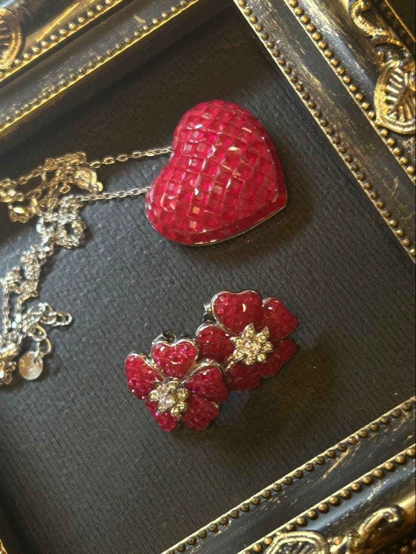 l*i様 ミステリーセッティングシンセテックルビーネックレス