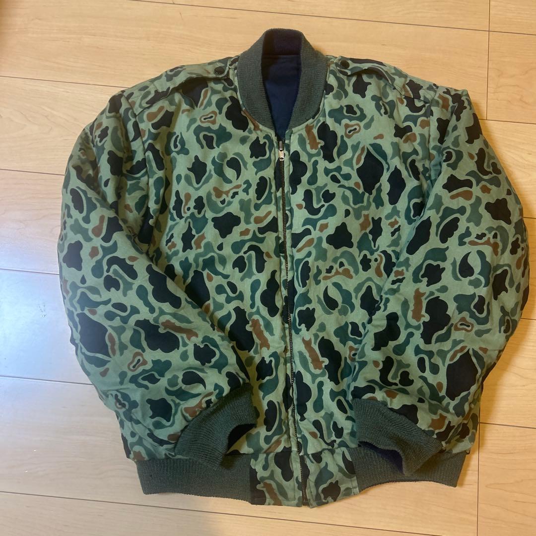 60s ダックハンターカモ　MA-1 フライトジャケット　ykk