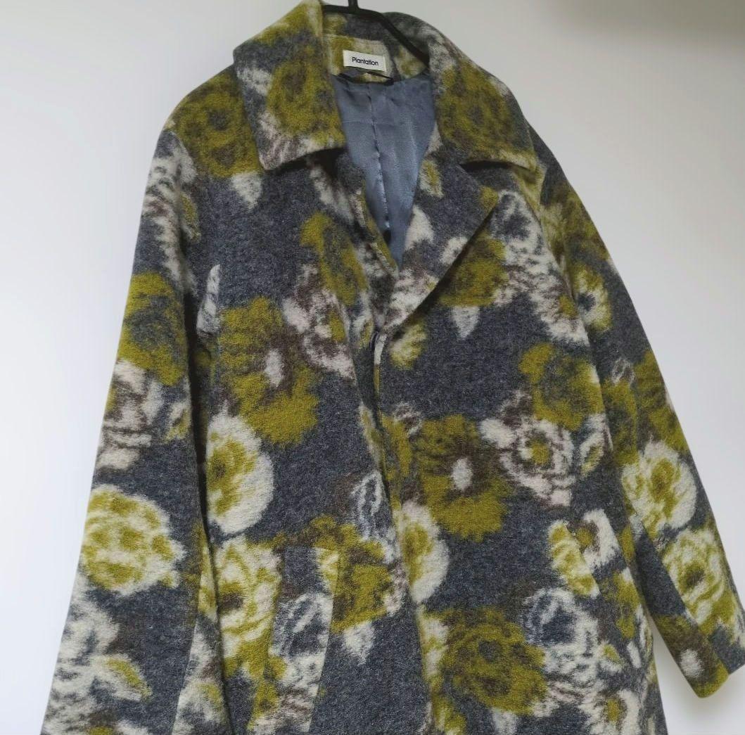 【美品】Plantation 花柄コート/大人可愛いく上品/カジュアルにも…素敵